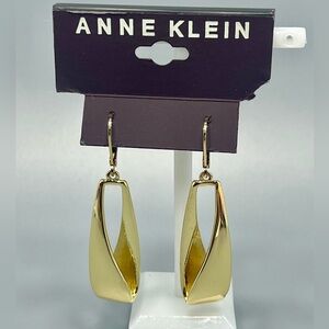Anne Klein Gold Tone Lever Back Drop Earrings